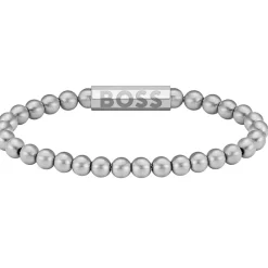Boss Sphere Metal Bead Bracelet in Silver
