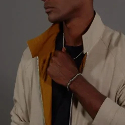 Boss Sphere Metal Bead Bracelet in Silver