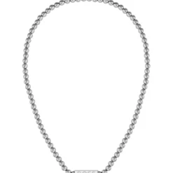 Boss Sphere Metal Bead Necklace in Silver