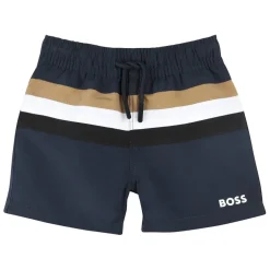 Boss Stripe Swim Short in Blue