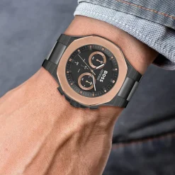 Boss Taper Chronograph Watch in Black