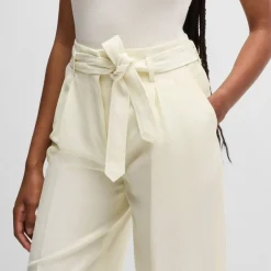 Boss Tepiala Wide-Leg Trousers in White