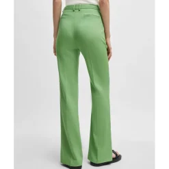 Boss Terela Slim-Fit Flared Trousers in Green