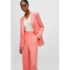 Boss Womens Tikela 10246618 01 Straight Leg Trousers in Purple