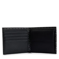 Boss Zair Geometric Billfold Wallet in Black