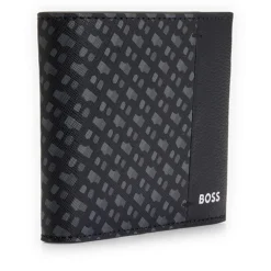 Boss Zair Geometric Billfold Wallet in Black