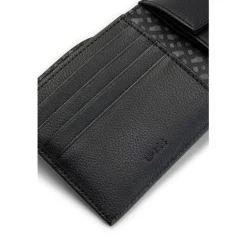 Boss Zair Geometric Billfold Wallet in Black