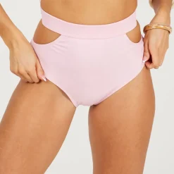 Brave Soul Bikini Bottoms With Wrap Around Ties in Pink