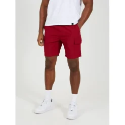 Brave Soul Cargo Shorts in Red