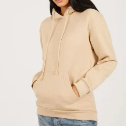 Brave Soul Classic Hoodie in Beige