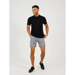Brave Soul Dyed Check Shorts in Grey