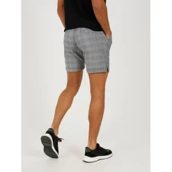 Brave Soul Dyed Check Shorts in Grey