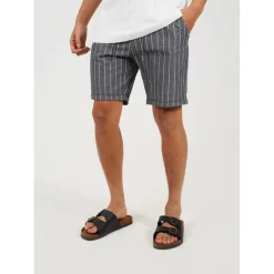 Brave Soul Pinstripe Shorts in Grey