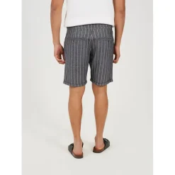 Brave Soul Pinstripe Shorts in Grey