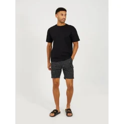 Brave Soul Print Cargo Shorts in Grey