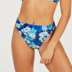 Brave Soul Print High Waisted Bikini Bottoms in Multi