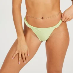 Brave Soul Rise Bikini Bottoms With Frill in Green