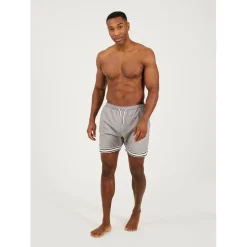 Brave Soul Short With Stripe in Grey