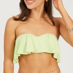 Brave Soul Structured Bikini Top in Green