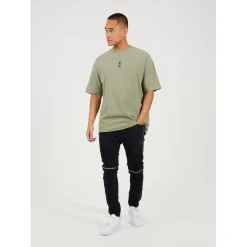 Brave Soul Wash Bike Jean With Stitch Detail in Grey