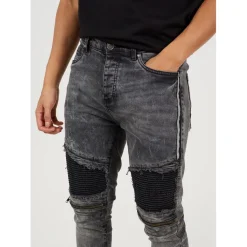 Brave Soul Wash Biker Jean in Black