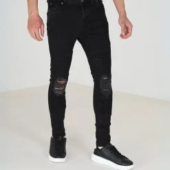 Brave Soul Wash Biker Jeans in Grey