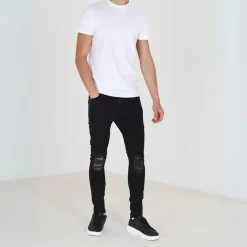 Brave Soul Wash Biker Jeans in Grey