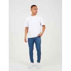 Brave Soul Wash Skinny Jean With Stripe in Blue