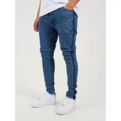 Brave Soul Wash Skinny Jean With Stripe in Blue