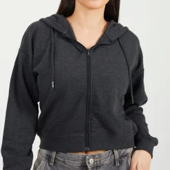Brave Soul Zip Through Hoodie in Grey