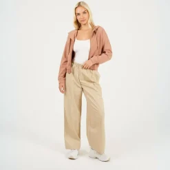 Brave Soul Zip Through Hoodie in Brown