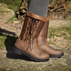 Brogini Tetbury Short Waterproof Laced Country Boots in Brown