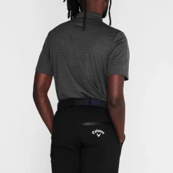 Callaway Mens Herringbone Golf Polo Shirt in Black