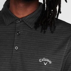 Callaway Mens Herringbone Golf Polo Shirt in Black