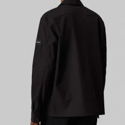 Calvin Klein Boxy Twill Overshirt in Black