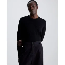 Calvin Klein Crew Neck Pullover Sweater in Black