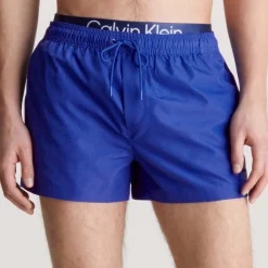 Calvin Klein Double Waistband Swim Shorts in Blue