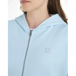 Calvin Klein Jeans Badge Zip Through Hoodie in Blue