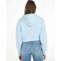 Calvin Klein Jeans Badge Zip Through Hoodie in Blue