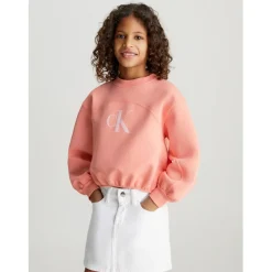 Calvin Klein Jeans Crew Sweater Juniors in Orange