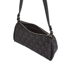 Calvin Klein Jeans Drop Monogram Shoulder Handbag with Detachable Strap in Black