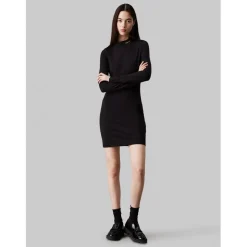 Calvin Klein Jeans Elastic Milano Dress in Black