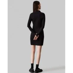 Calvin Klein Jeans Elastic Milano Dress in Black