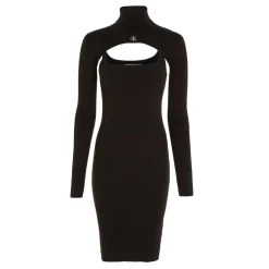 Calvin Klein Jeans In 1 Roll Neck Jumper Dress in Black