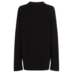 Calvin Klein Jeans Intarsia High Neck Sweater in Black