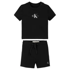 Calvin Klein Jeans Logo T-Shirt Shorts Set in Black