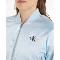 Calvin Klein Jeans Satin Bomber Jacket in Blue