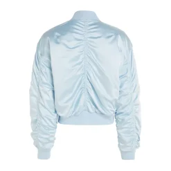 Calvin Klein Jeans Satin Bomber Jacket in Blue