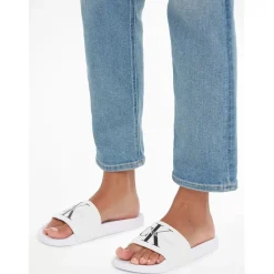 Calvin Klein Jeans Sliders in White
