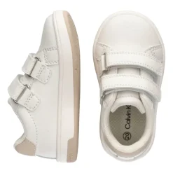 Calvin Klein Jeans Velcro Low Top Sneakers in Cream